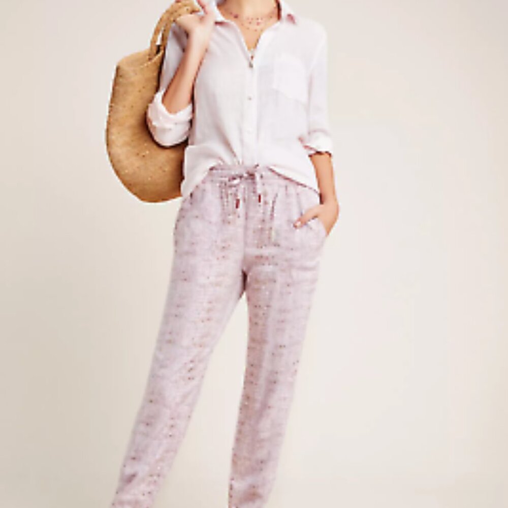 Anthropologie Orana Snake Print Jogger Pants Pink
